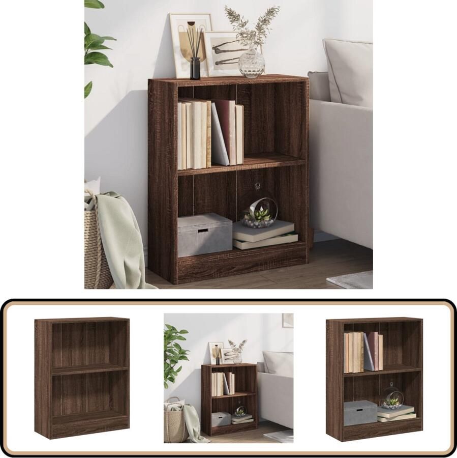 VidaXL Boekenkast 60x24x76 cm Bruin Eikenhout Boekenkast Houten Boekenkast Bruine Boekenkast Compact Boekenrek Multifunctionele Kast Opslagmogelijkheden Woonkamerdecoratie Stijlvolle Boekenkast Boekenplank