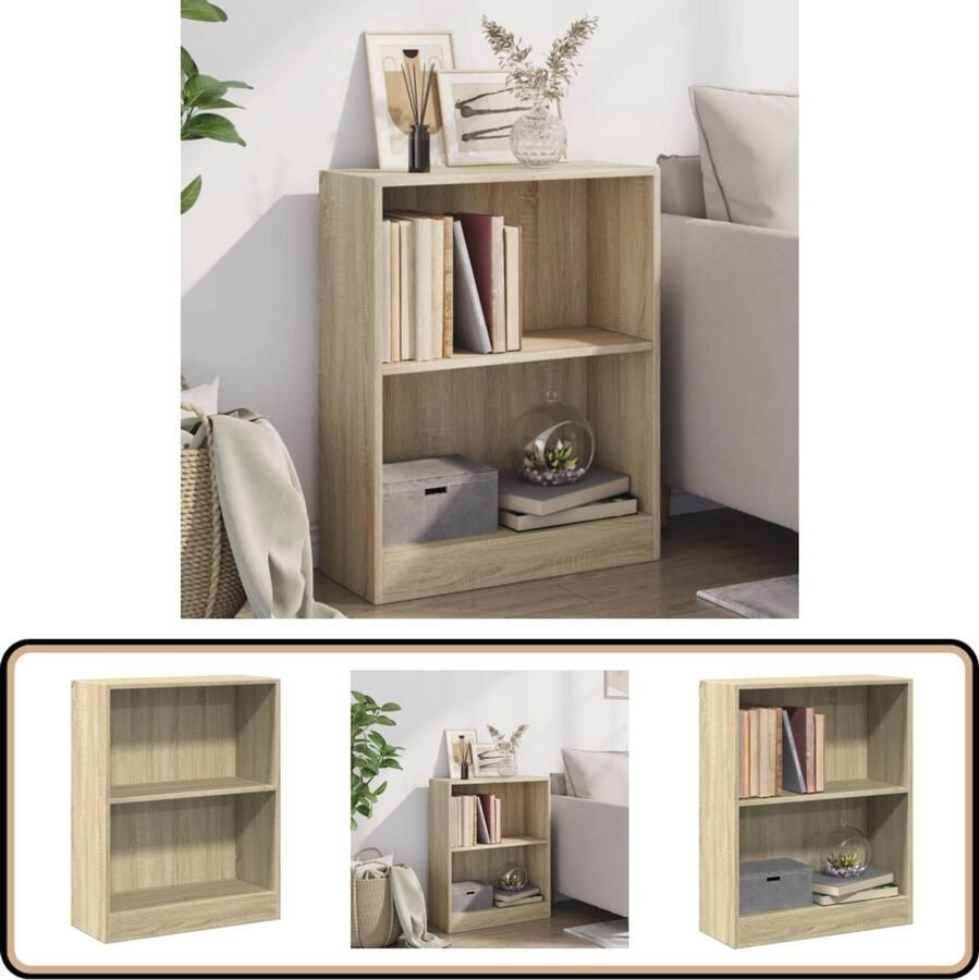 VidaXL Boekenkast 60x24x76 cm Sonoma eiken Boekenkast Houten Boekenkast Boekenplank Woonkamer Meubilair Eiken Kleur Bruine Boekenkast