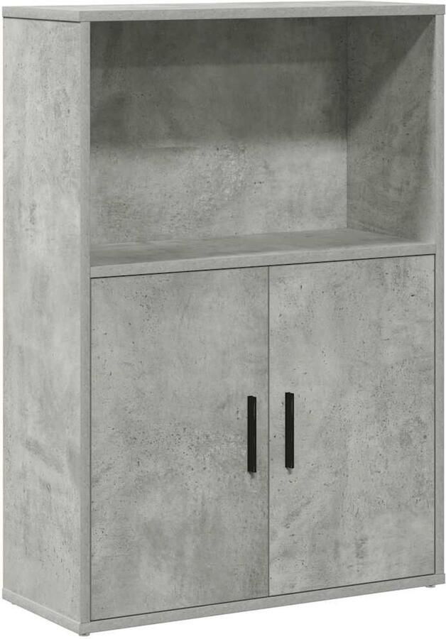 VidaXL Boekenkast 60x24x85 cm Bewerkt Hout Betongrijs Boekenkast Boekenkasten Boekenplank Opbergkast