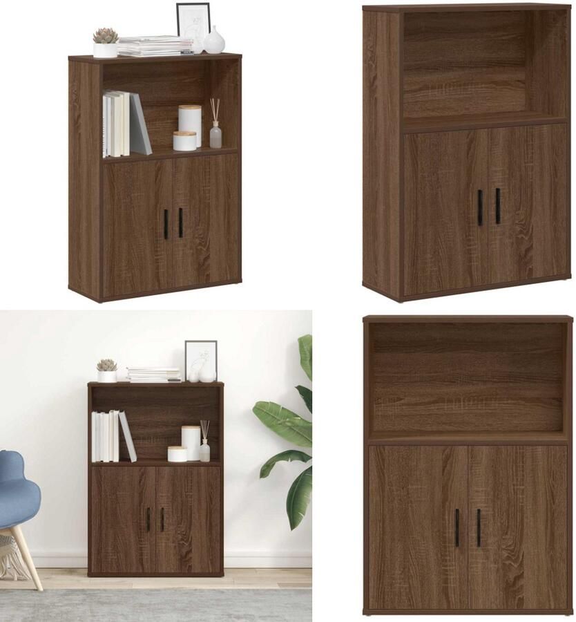 VidaXL Boekenkast 60x24x85 cm bewerkt hout bruin eikenkleurig Boekenkast Boekenkasten Boekenplank Opbergkast