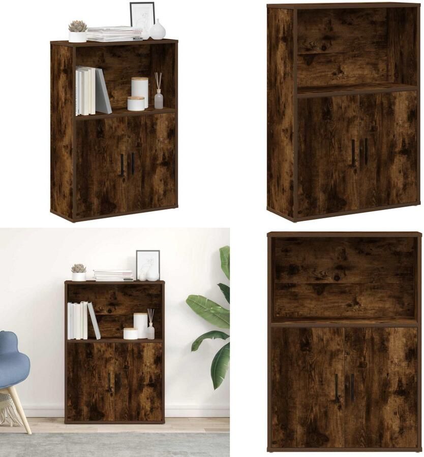 VidaXL Boekenkast 60x24x85 cm bewerkt hout gerookt eikenkleurig Boekenkast Boekenkasten Boekenplank Opbergkast