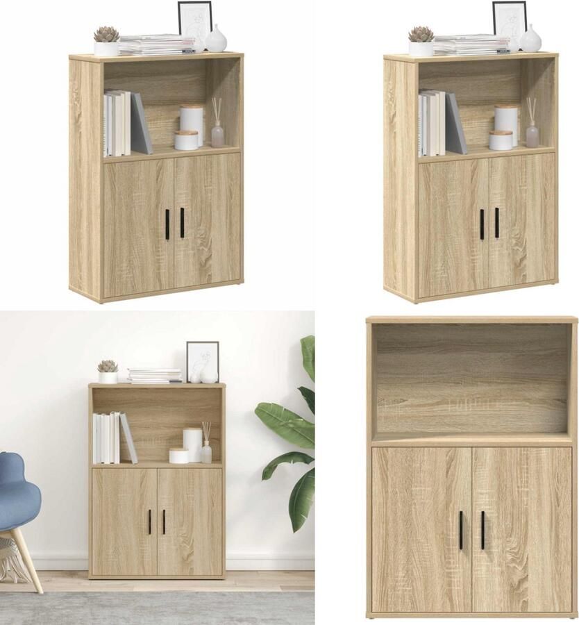 VidaXL Boekenkast 60x24x85 cm bewerkt hout sonoma eikenkleurig Boekenkast Boekenkasten Boekenplank Opbergkast