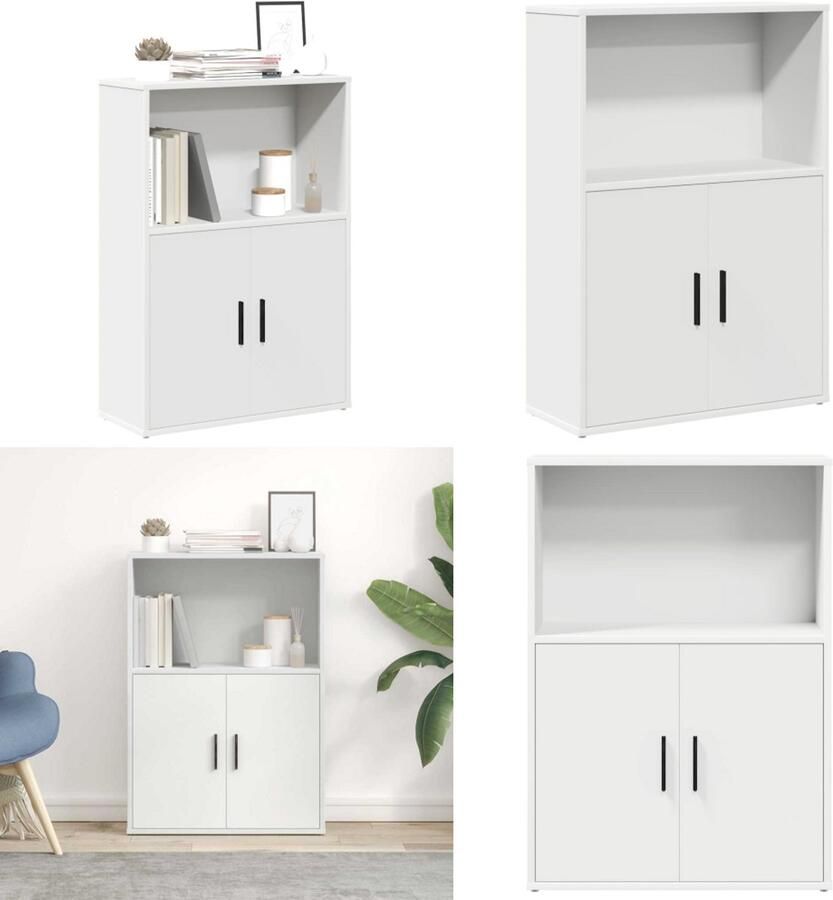 VidaXL Boekenkast 60x24x85 cm bewerkt hout wit Boekenkast Boekenkasten Boekenplank Opbergkast