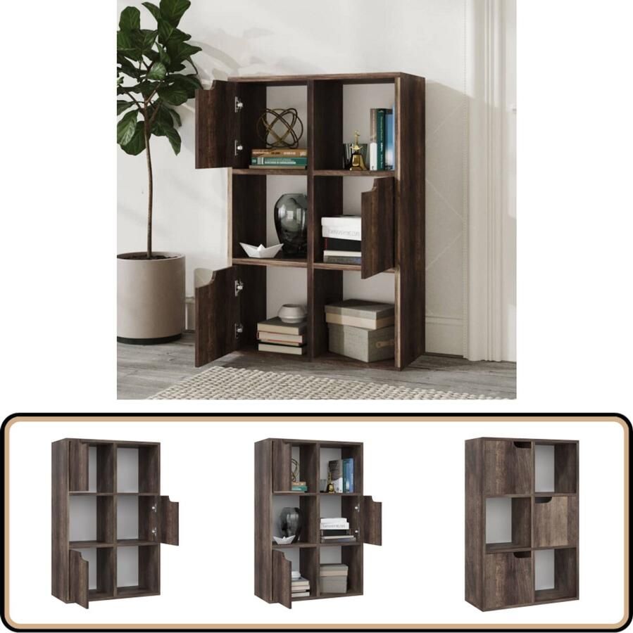 VidaXL Boekenkast 60x27 5x88 cm Gerookt Eiken Boekenkast Houten Boekenkast Bruine Boekenkast Kleine Boekenkast Multifunctionele Boekenkast Opbergkast Woonaccessoires