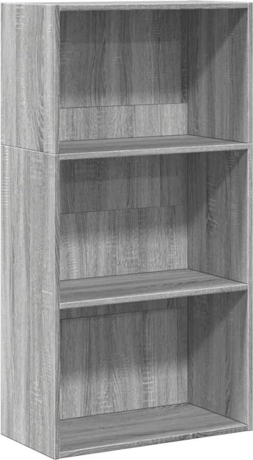 VidaXL Boekenkast 60x30x114 cm bewerkt hout grijs sonoma eikenkleurig