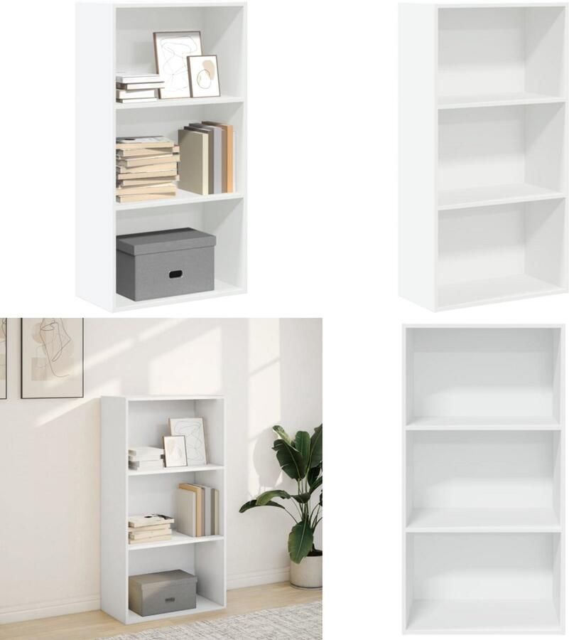 VidaXL Boekenkast 60x30x114 cm bewerkt hout wit Boekenkast Boekenkasten Boeken Plank Schappenkast