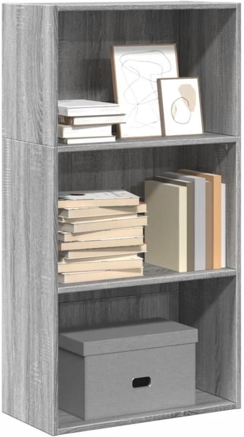 VidaXL Boekenkast 60x30x114 cm Grijs Sonoma Eiken Boekenkast Boekenkasten Boeken Plank Schappenkast