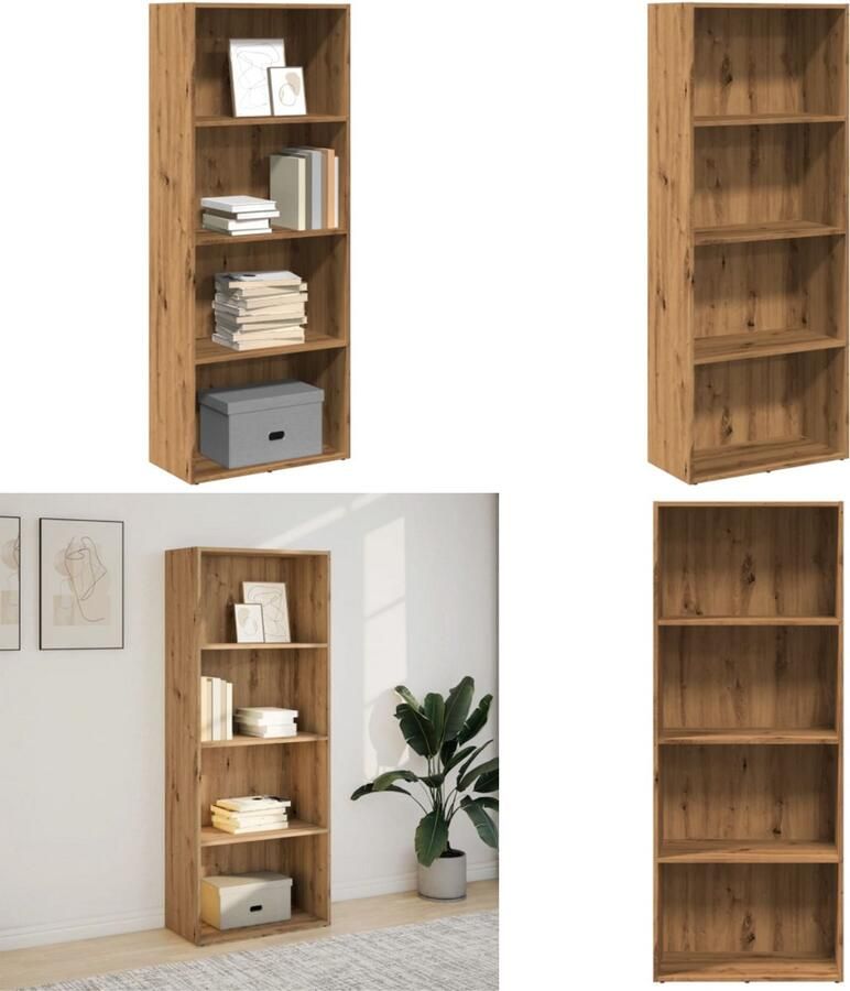 VidaXL Boekenkast 60x30x152 cm bewerkt hout artisanaal eikenkleurig Boekenkast Boekenkasten Boeken Plank Schappenkast