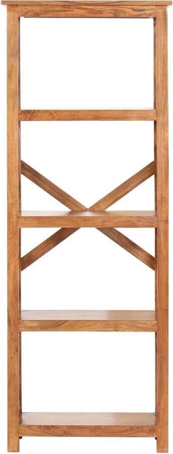 VidaXL Boekenkast 60x30x160 cm Acaciahout Boekenkast Boekenplank Bibliotheek Hout Acacia Vintage Design Decoratief Honingkleurig
