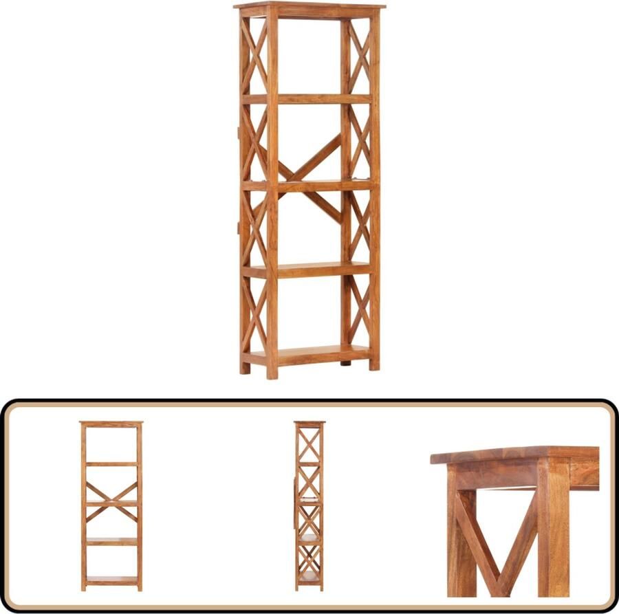 VidaXL Boekenkast 60x30x160 cm acaciahout met sheesham afwerking