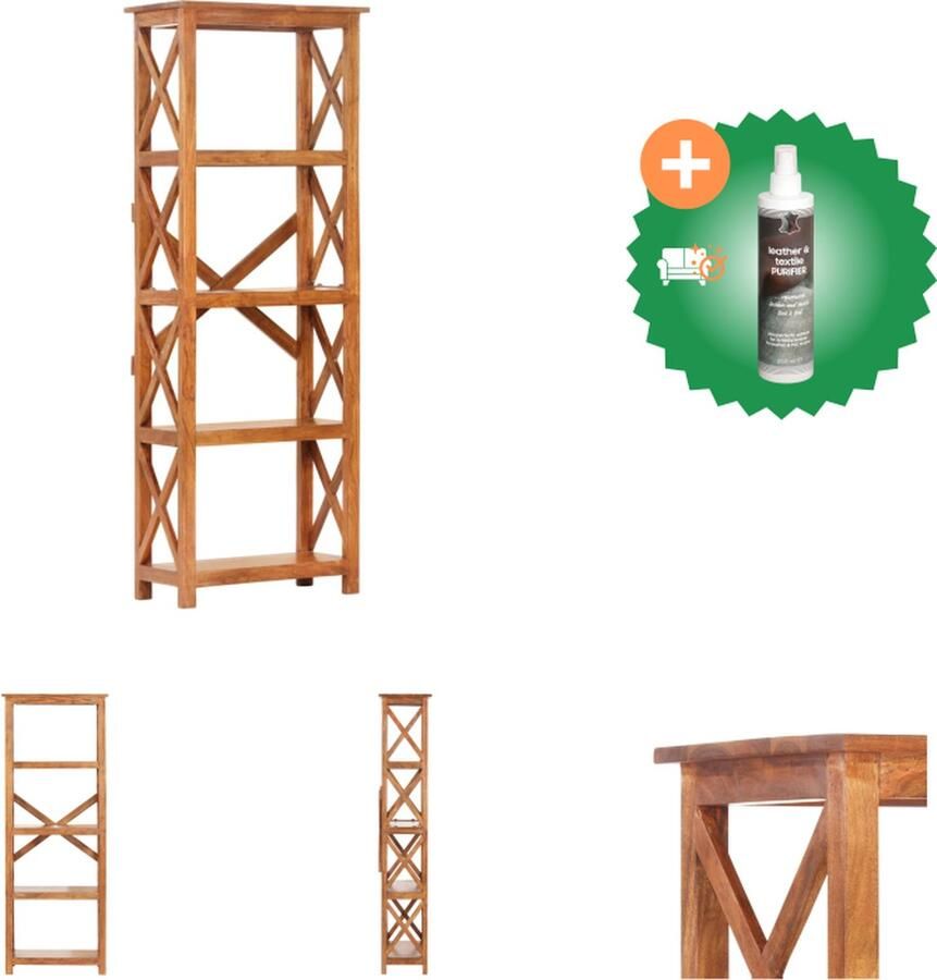 VidaXL Boekenkast 60x30x160 cm acaciahout met honingafwerking Kast Inclusief Reiniger