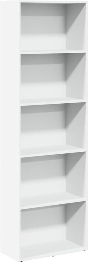 VidaXL Stijlvolle Witte Boekenkast 60x30x189 cm Boekenkast Boekenkasten Boeken Plank Schappenkast