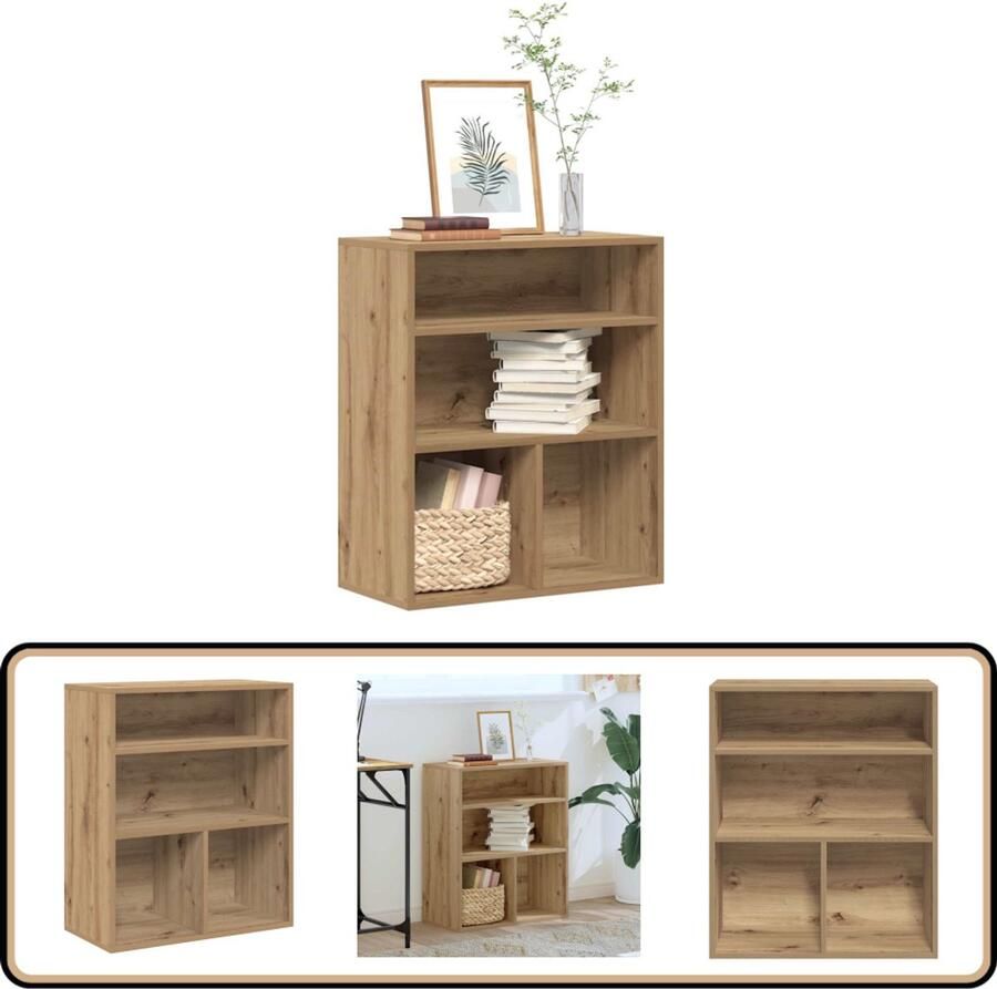 VidaXL Boekenkast 60x30x71 5 cm Artisanaal Eikenkleur Boekenkast Boekenkasten Opbergkast Boekenplank