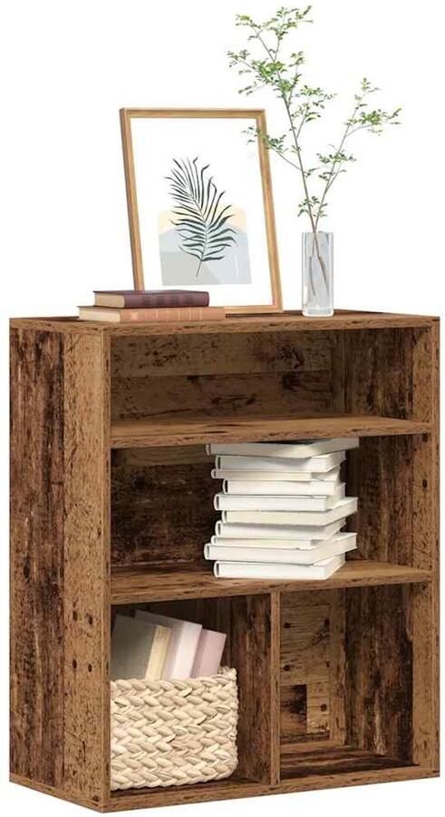 VidaXL Boekenkast 60x30x71 5 cm Bewerkt hout Oud hout Boekenkast Boekenkasten Opbergkast Boekenplank