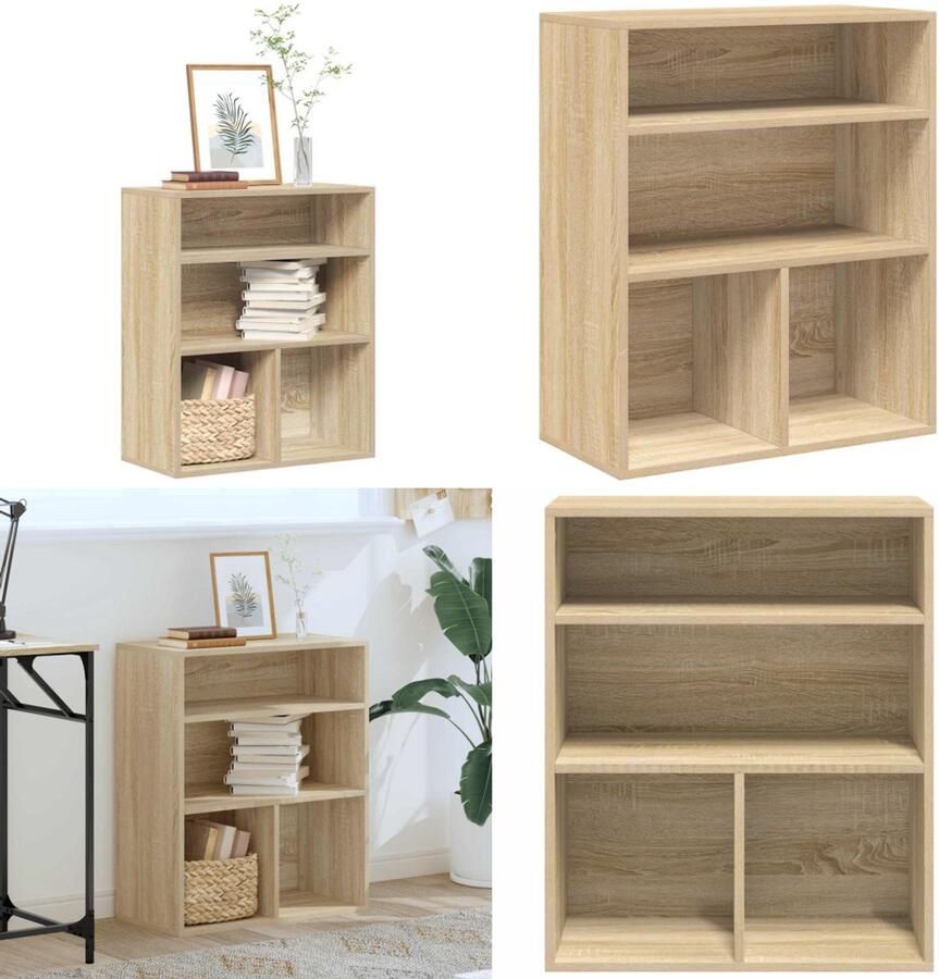 VidaXL Boekenkast 60x30x71 5 cm bewerkt hout sonoma eikenkleurig Boekenkast Boekenkasten Opbergkast Boekenplank