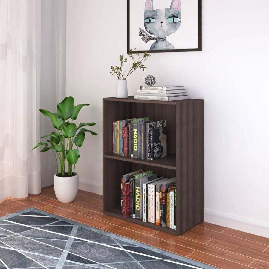 VidaXL Boekenkast 60x31x78 cm Grijs eiken Hout Boekenkast Houten Boekenkast Grijze Boekenkast Boekenrek Salontafel Tv Tafel Opslagruimte Compact Modern Stijlvol Multifunctioneel Eenvoudig Te Monteren - Foto 2