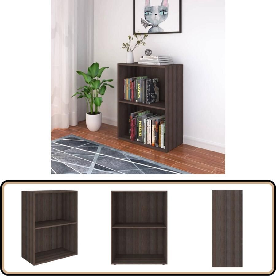 VidaXL Boekenkast 60x31x78 cm Grijs eiken Hout Boekenkast Houten Boekenkast Grijze Boekenkast Boekenrek Salontafel Tv Tafel Opslagruimte Compact Modern Stijlvol Multifunctioneel Eenvoudig Te Monteren