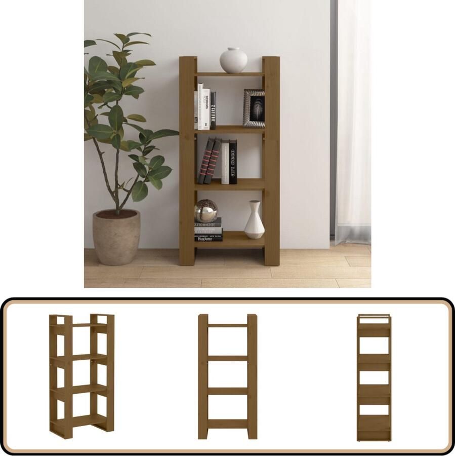 VidaXL Boekenkast 60x35x125 cm Massief Grenenhout Boekenkast Houten Boekenkast Boekenplank Bibliotheek Opslagoplossing Kamer Scheidingswand Livingroom Furniture Salon Meubels
