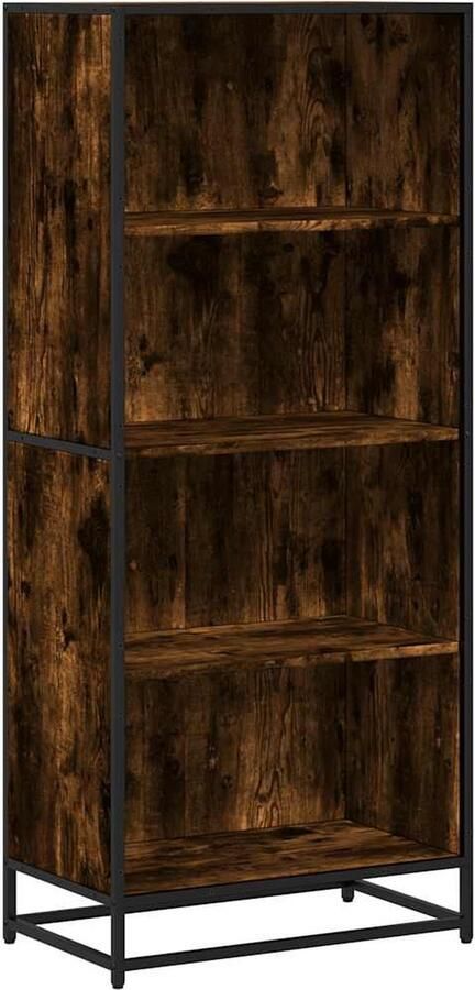 VidaXL Boekenkast 4 Vakken Gerookt Eiken 139 cm Boekenkast Boekenkasten Boeken Plank Schappenkast
