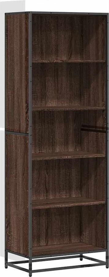 VidaXL Boekenkast 5 Vakken Bruineiken Boekenkast Boekenkasten Boeken Plank Schappenkast