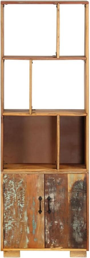 VidaXL Boekenkast 60x35x180 cm Massief gerecycled hout Retro Boekenkast Houten Boekenkast Vintage Boekenkast Industrieel Design Bibliotheek Opslagruimte Houtwerk