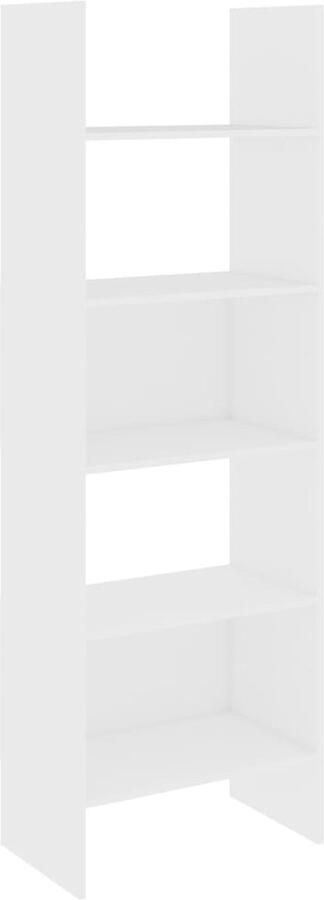 The Living Store Opbergkast 60 x 35 x 180 cm Wit Spaanplaat Bibliotheek Boekenkast Opbergkast Meubilair Woonkamer - Foto 2