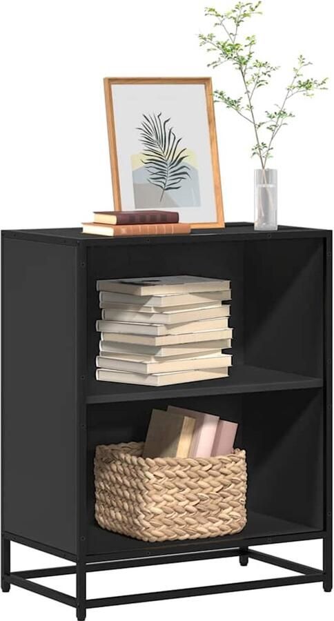 VidaXL Boekenkast 60x35x76 cm Bewerkt Hout Zwart Boekenkast Boekenkasten Boekenschap Boekenstandaard