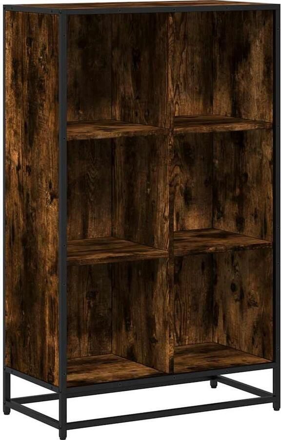 VidaXL Boekenkast 65 5x33x107 5 cm bewerkt hout gerookt eikenkleurig