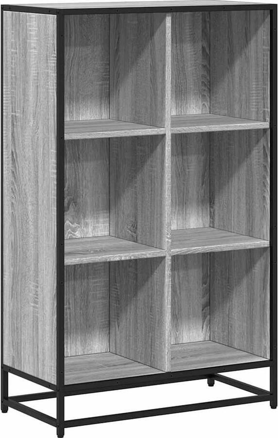 VidaXL Boekenkast 65 5x33x107 5cm bewerkt hout grijs sonoma eikenkleur