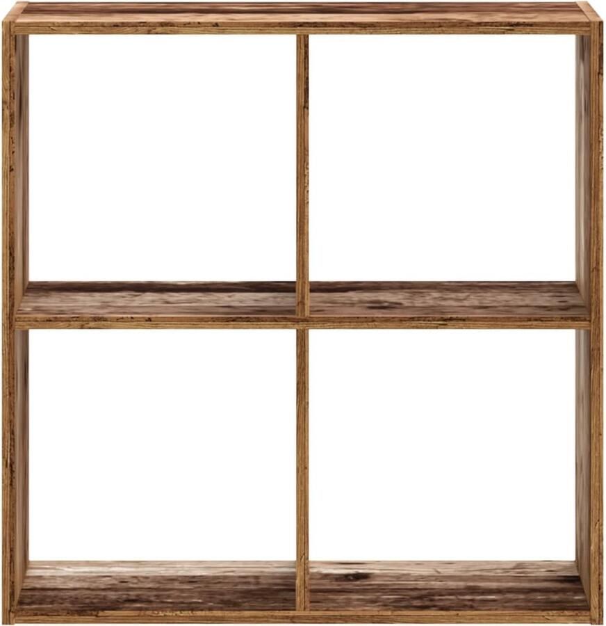 VidaXL Boekenkast 68 5x32x68 5 cm bewerkt hout oud houtkleurig - Foto 4