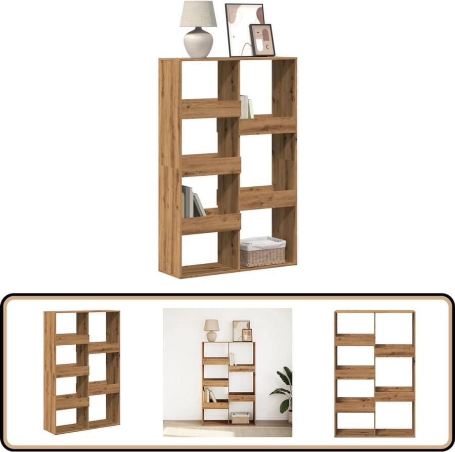 VidaXL Boekenkast 7 schappen 100x33x155 5 cm Eiken Boekenkast Boekenkasten Boeken Plank Schappenkast