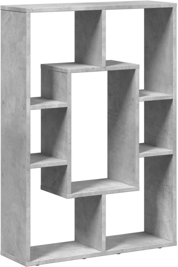 VidaXL Boekenkast 7 vakken 63x20x90 cm Betongrijs Boekenkast Boekenkasten Boeken Plank Schappenkast
