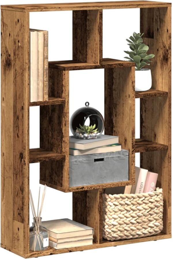 VidaXL Boekenkast 7 vakken 63x20x90 cm Oud hout Boekenkast Boekenkasten Boeken Plank Schappenkast