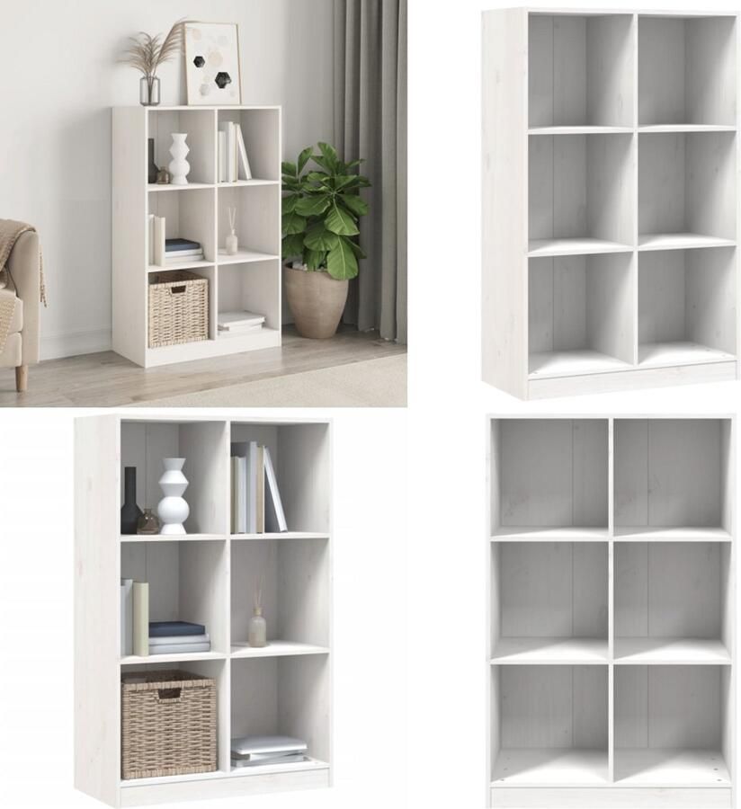 VidaXL Boekenkast 70x33x110 massief grenenhout wit Boekenkast Boekenkasten Boeken Plank Schappenkast