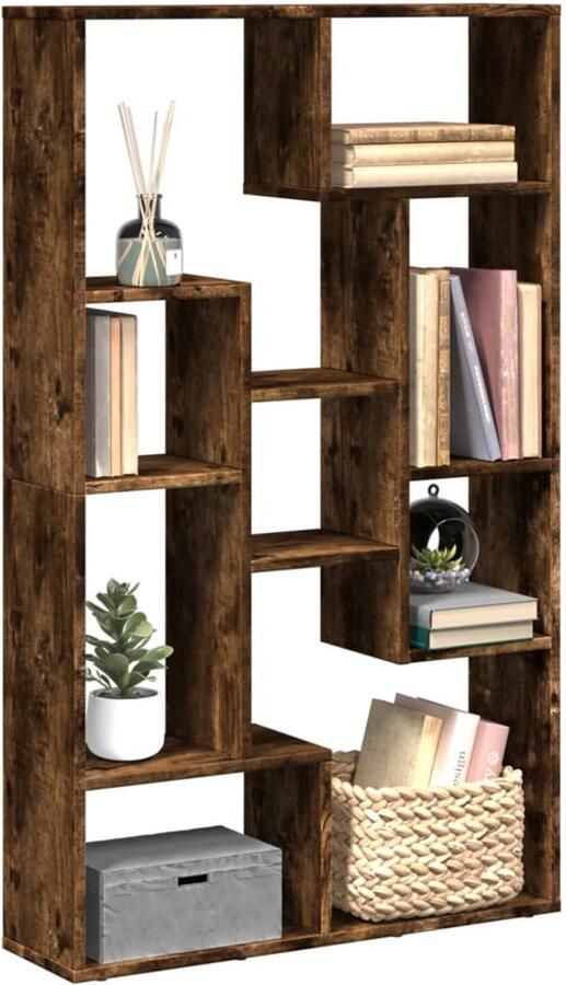 VidaXL Boekenkast 72x20x120 cm bewerkt hout gerookt eikenkleurig