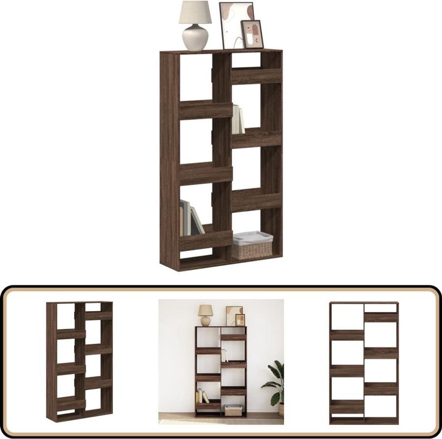 VidaXL Boekenkast 8 schappen Bruin Eiken 100x33x175 cm Boekenkast Boekenkasten Boeken Plank Schappenkast