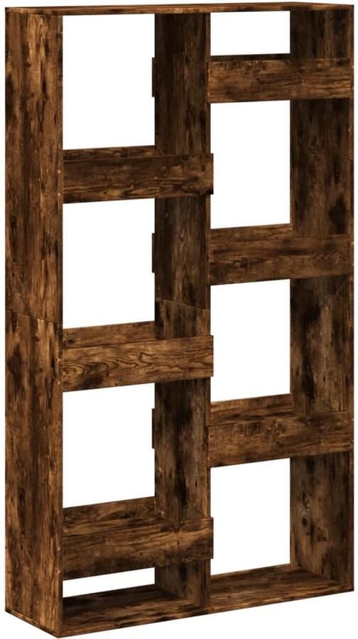 VidaXL Boekenkast 8 Schappen Gerookt Eiken Boekenkast Boekenkasten Boeken Plank Schappenkast