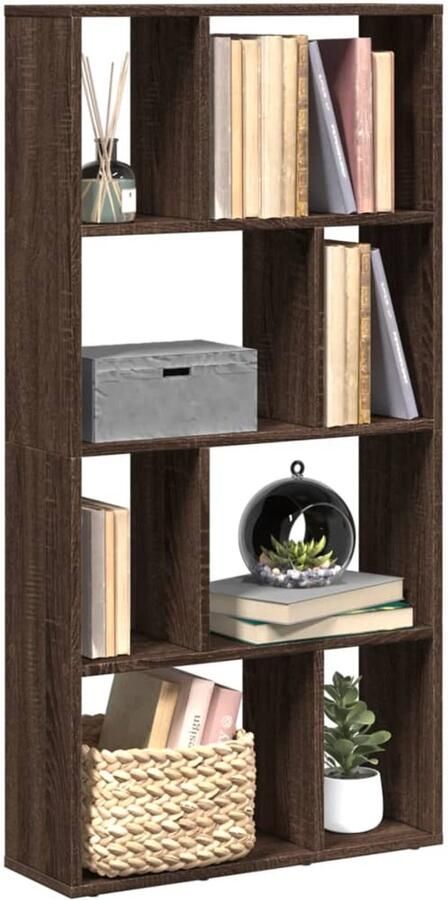 VidaXL Boekenkast 8 vakken Bruineiken 60x20x120 cm Boekenkast Boekenkasten Boeken Plank Schappenkast