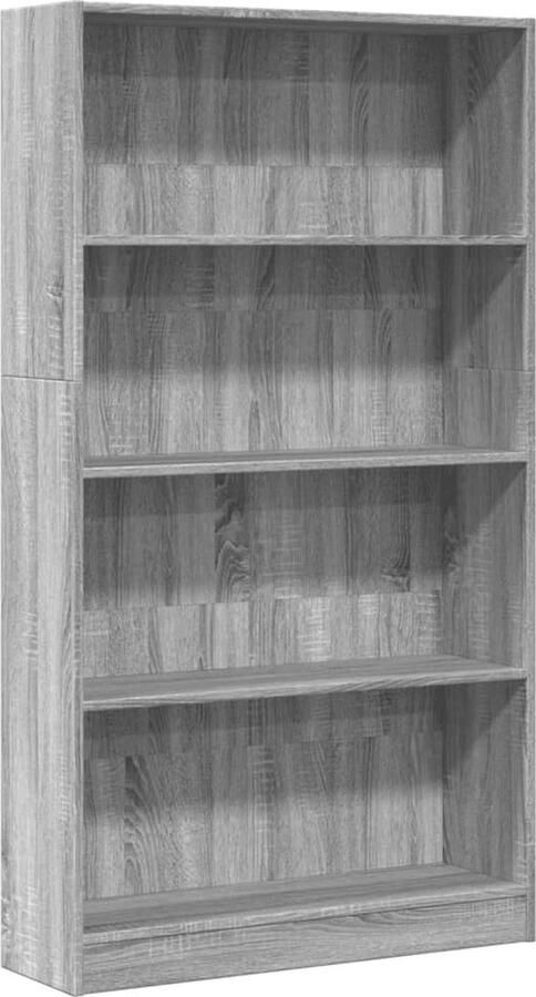 VidaXL Boekenkast 80x24x143 cm bewerkt hout grijs sonoma eikenkleurig