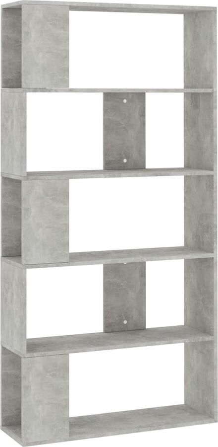 VidaXL Boekenkast 80x24x159 cm betongrijs Boekenkast Houten Boekenkast Grijze Boekenkast Kamerdivider Livingroom Meubilair Opslagmeubelen Modern Boekenkast