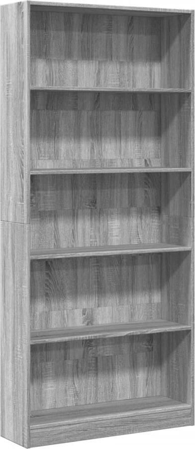 VidaXL Boekenkast 80x24x176 cm bewerkt hout grijs sonoma eikenkleurig