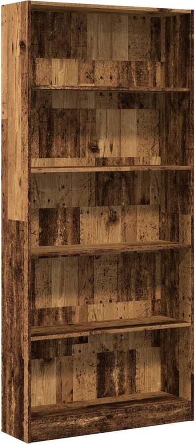 VidaXL Boekenkast 80x24x176 cm bewerkt hout oud houtkleurig