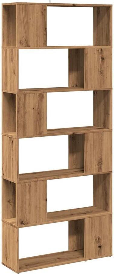 VidaXL Boekenkast 80x24x186 cm Artisanaal Eiken Boekenkast Boekenkasten Boekenschap Boekenstandaard