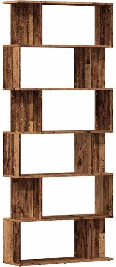 VidaXL Boekenkast 80x24x192 cm Oud Houtkleurig Boekenkast Boekenkasten Boekenkast Boekenplank