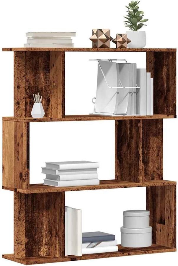 VidaXL Boekenkast 80x24x96 cm Oud Houtkleurig Boekenkast Boekenkasten Boekenkast Boekenplank