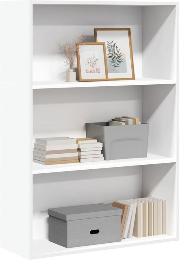 VidaXL Boekenkast 80x30x114 cm Bewerkt Hout Wit Boekenkast Boekenkasten Boeken Plank Schappenkast