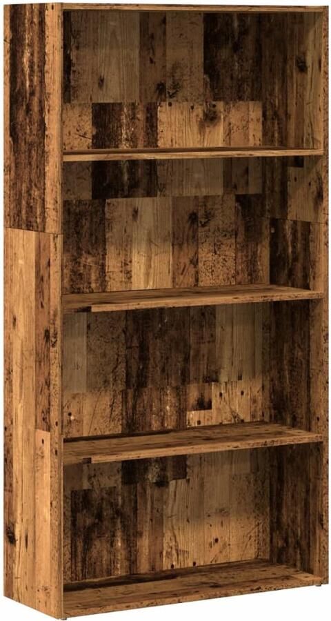 VidaXL Boekenkast Boekenkasten Boeken Plank Schappenkast Boekenkast 80x30x152 cm bewerkt hout oud houtkleurig - Foto 2