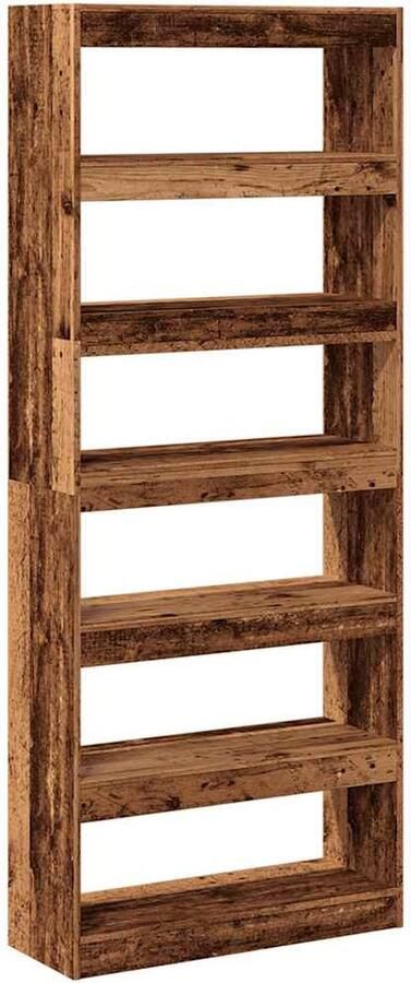 VidaXL Boekenkast 80x30x198 cm Oud Houtkleur Boekenkast Boekenkasten Boekenschap Boekenstandaard