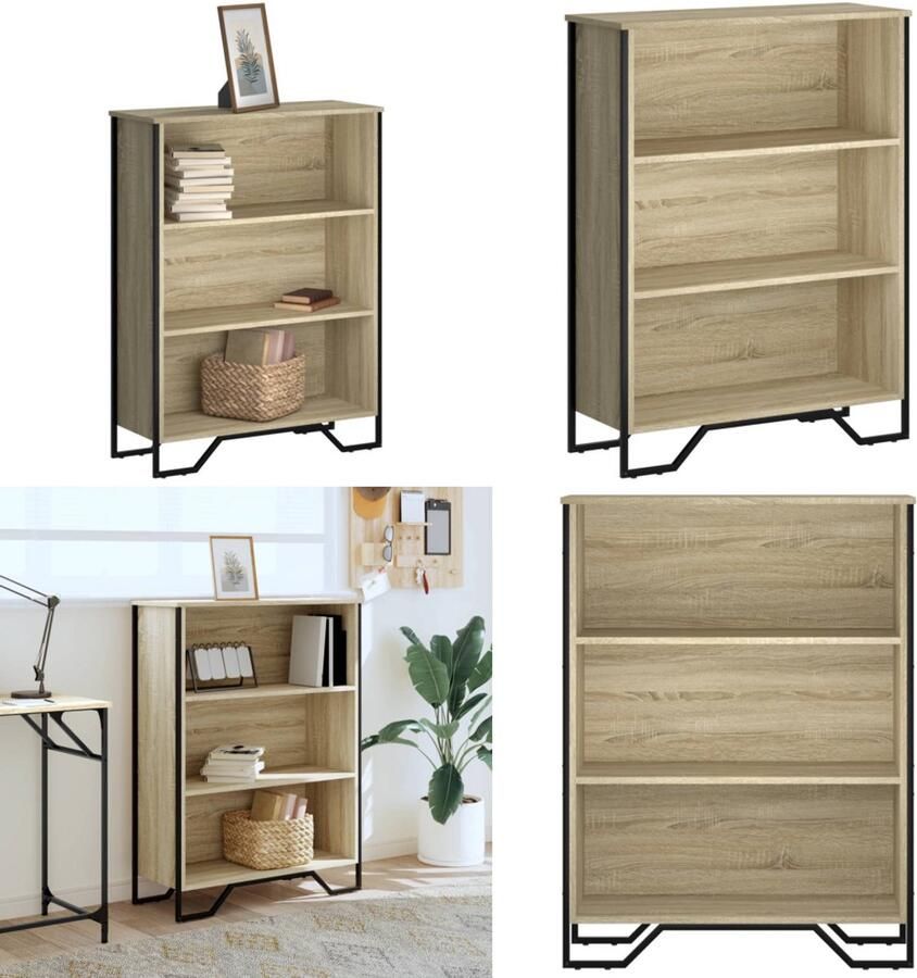 VidaXL Boekenkast 80x31x106 cm bewerkt hout sonoma eikenkleurig Boekenkast Boekenkasten Boeken Plank Schappenkast