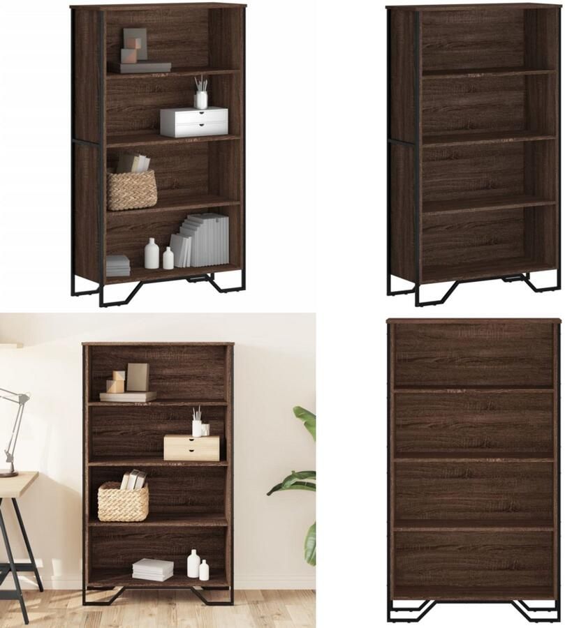 VidaXL Boekenkast 80x31x137 5 cm bewerkt hout bruin eikenkleur Boekenkast Boekenkasten Boeken Plank Schappenkast